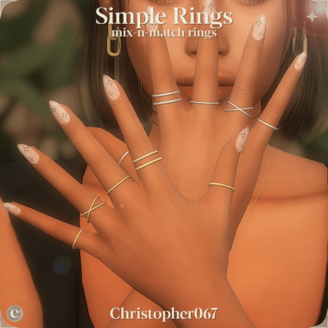 Галерея мода Кольца Simple Rings Set #2